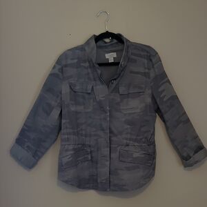 LOFT Green Camouflage Utility Jacket
